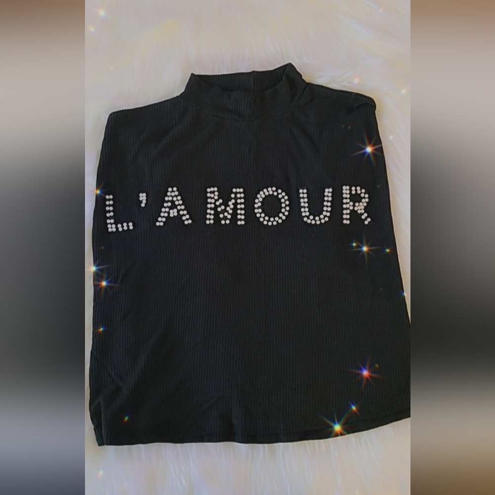 H&M Black movk neck crop